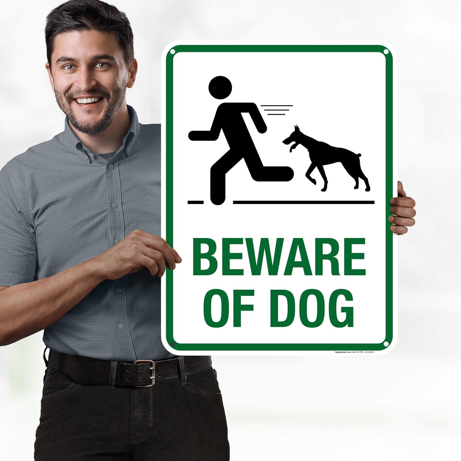 Beware of Dog Sign, 18"x24" Polyethylene, Indoor/Outdoor Use, USA MADE By My Sign Center