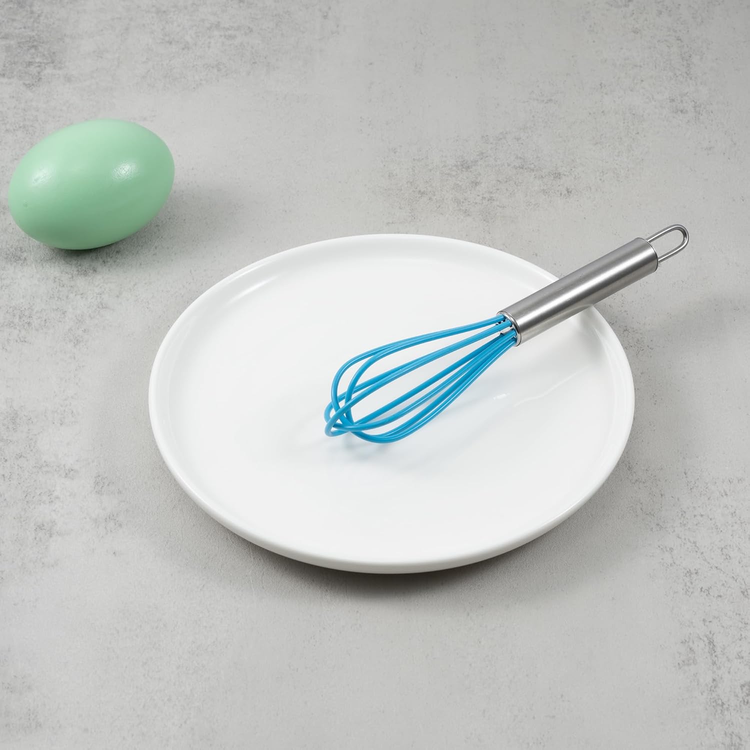 Mini Whisks 6 inch 4Pcs silica gel stainless steel Whisk, Hand Egg Mixer for Flour Cake Egg, Kitchen Cooking Baking Use Whisk (blue) - Image 6