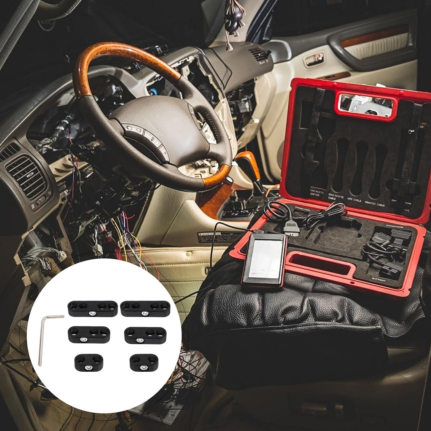 Chrome-plated Ignition Wire Separators Abs Spark Plug Wire Holders Clamp for Engine Loom Management Easy to Adjust