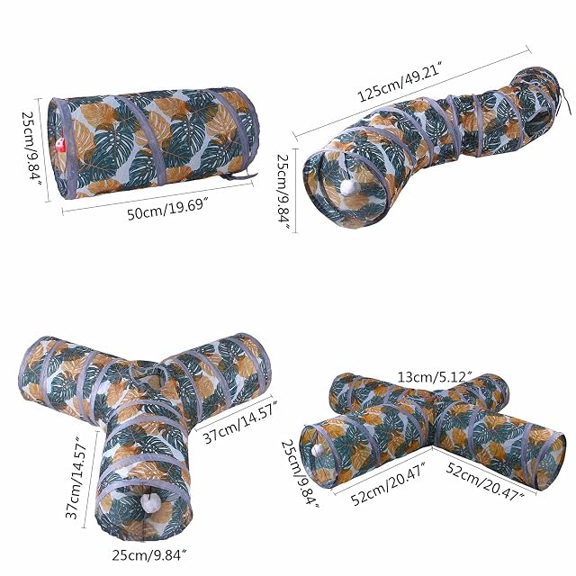 Foto 7 de 8 de CYILPR Juguete para gatos, gran ollapsable para túneles de juego, tubo duradero de 3/4 vías