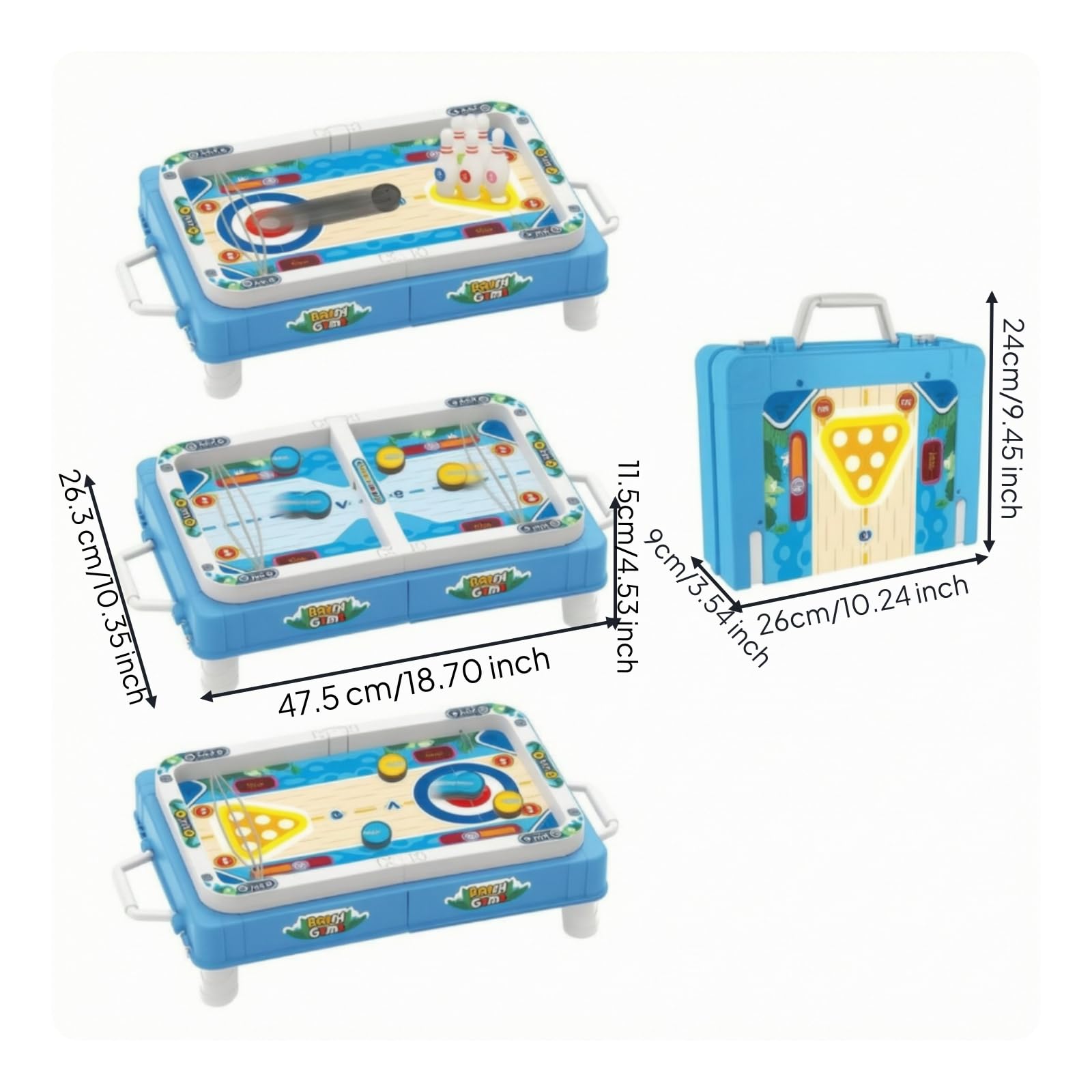 Tischhockey-Spiel mit Bowling-Modus Klappbar Portables Tischspiel mit Tragegriff Sportlich Thematisiert Hockey Brettspiel für , Familien,