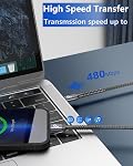 USB C to USB C Cable 10FT Type C Cable USBC Cable PD Fast Charging Cord Compatible for iPhone 17 16 15 Samsung S23 S22 Ultra Pixel iPad Air 4 iPad Pro 2021 MacBook Air (2Pack)