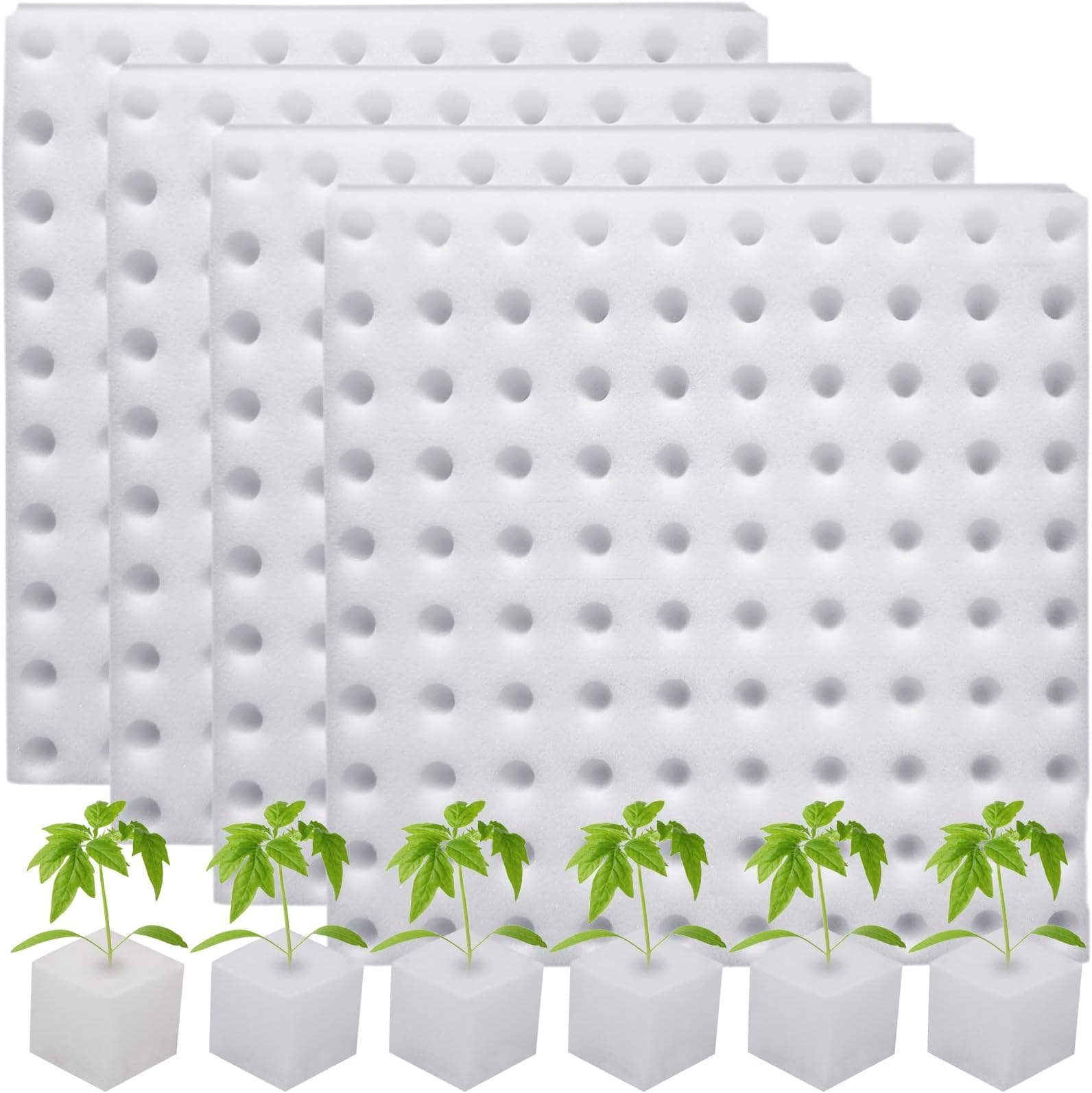 400 Pcs Hydroponic Sponge Planting Tool Square Seedling Sponges Greenhouse Vegetable For Small Bud Growth