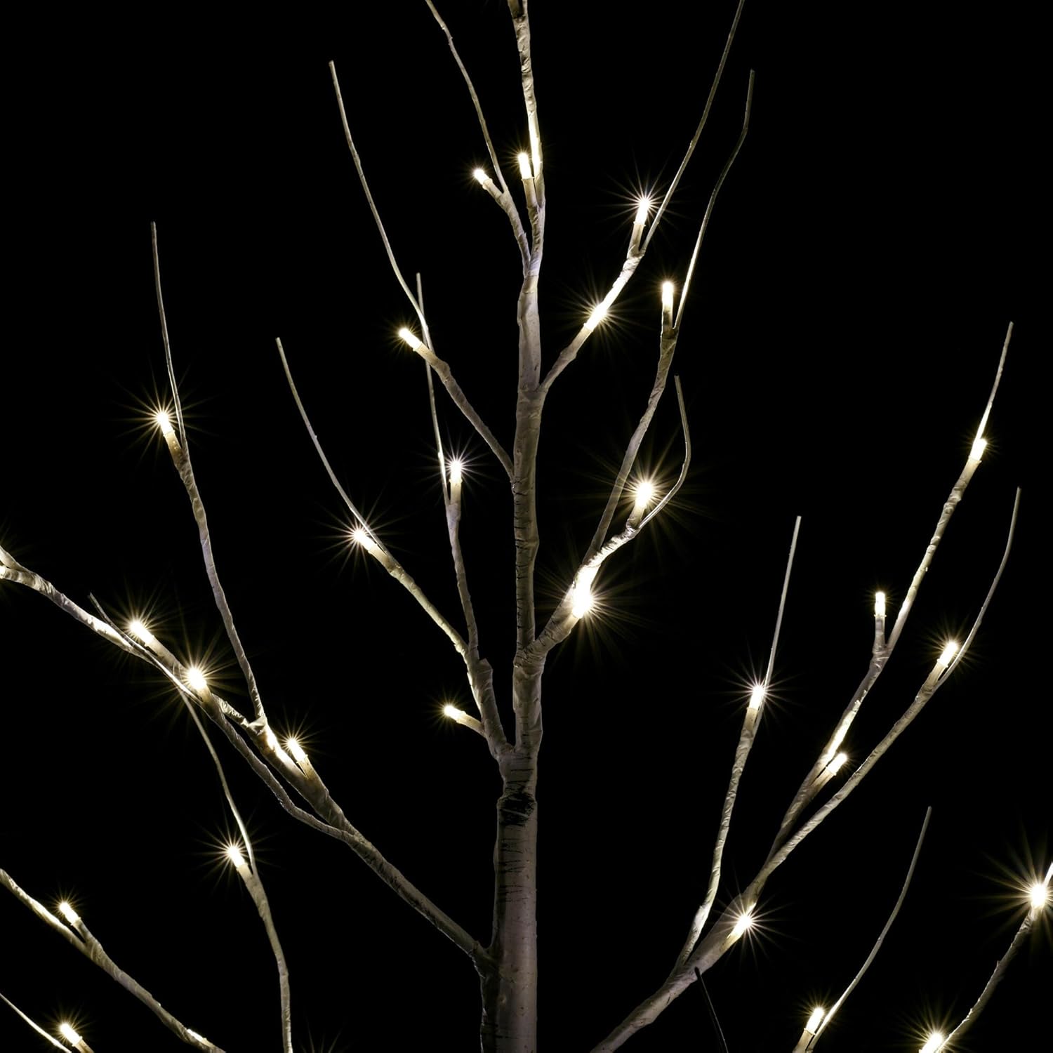 Vickerman 3' White Birch Twig Tree, Warm White 3mm Wide Angle LED Lights.