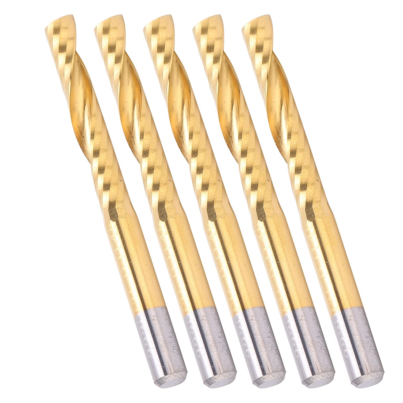 5 pz Frese a Spirale Set Fresa CNC Fresa di Precisione per Taglio di Alluminio Metalli Non Ferrosi 4mm X 25mm Acciaio ad Alta Velocità Placcato Blu
