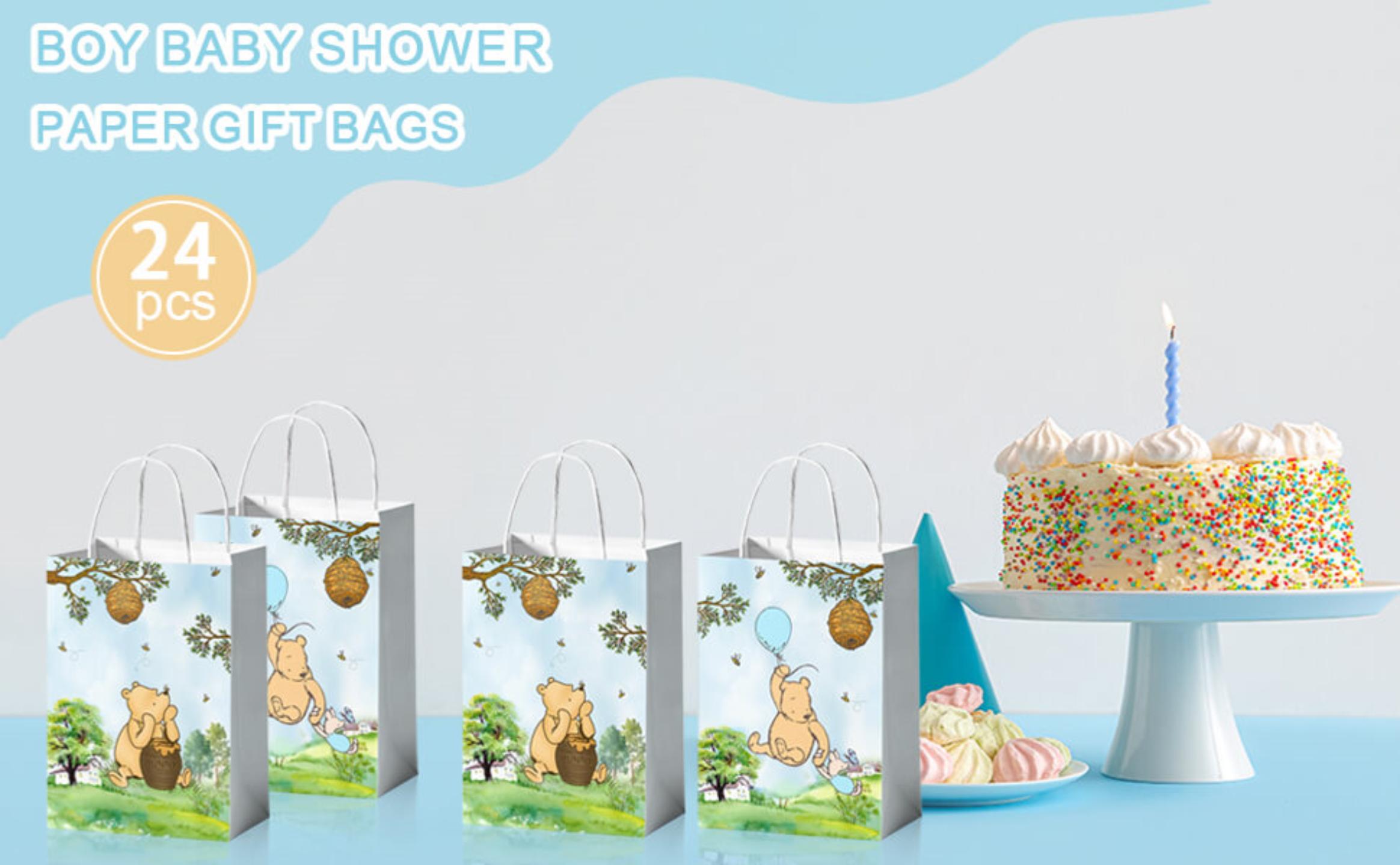 Amazon.com: Reyoust Classic Pooh Bear Party Paper Bags with Handle