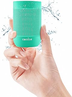 comiso Portable Bluetooth Speaker, Waterproof Small Wireless Shower Speaker, 360 HD Loud Sound, Stereo Pairing, 12H Playtime, Mini Pocket Size Built in Mic Support TF Card for Travel Outdoors (Mint)