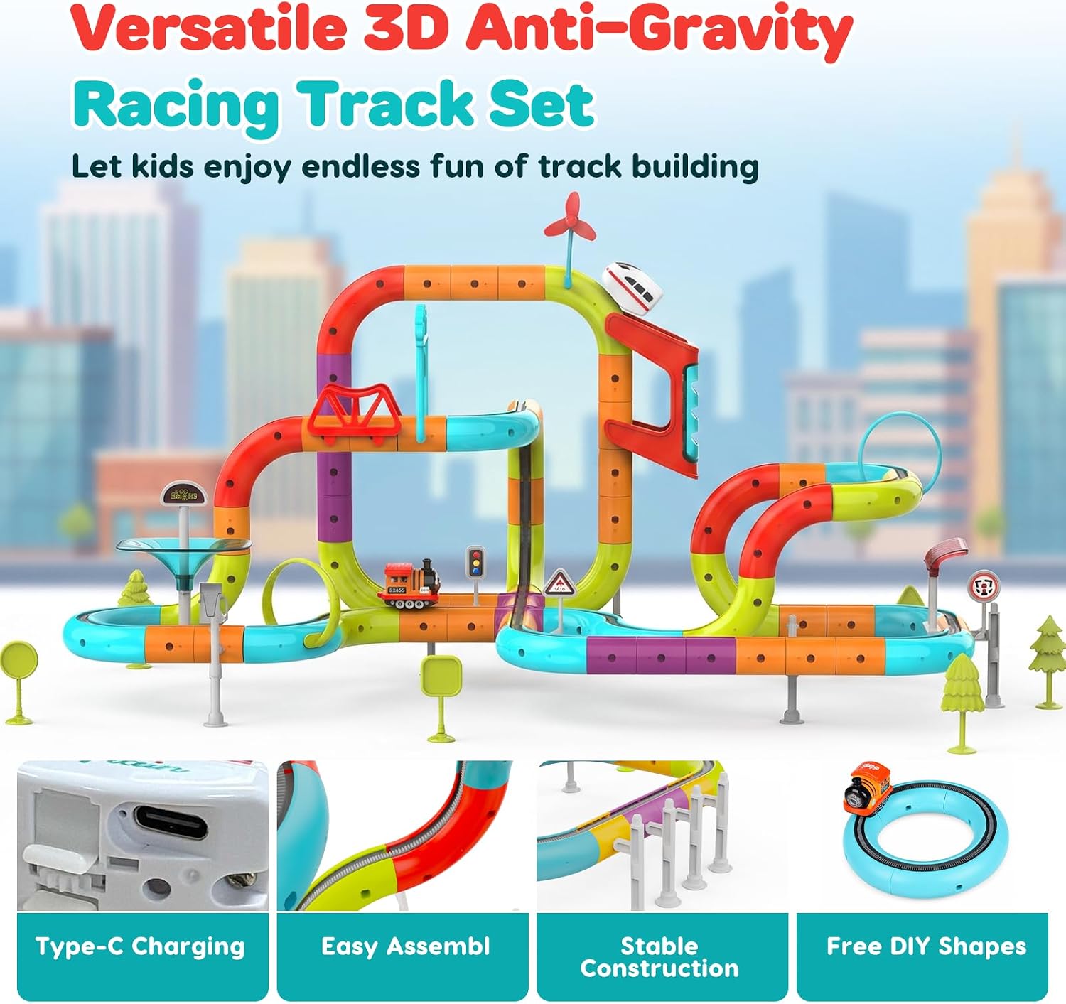 139PCS Electric Train Set for Kids 3-8, Train Tracks Toys for Toddlers image 5