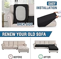 Vista 497 de H.VERSAILTEX 2025 New Sectional Couch Covers 8 Pieces Stretch Sofa Covers for Sectional Sofa Set Separate L Shaped Couch Cover for Both Left/Right