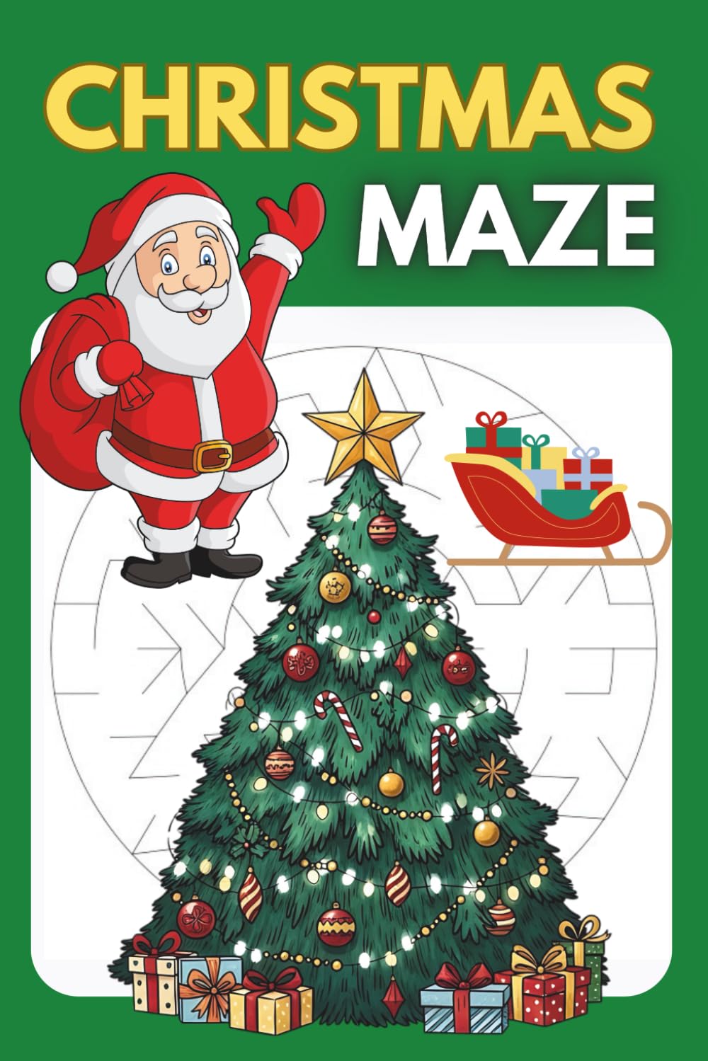 Christmas Maze .. A Relaxing Puzzle Book for Holidays, Vacations & Leisure Time: 50 Relaxing Mazes for Seniors | Circular & Hexagonal Puzzles with Increasing Difficulty | 6×9 in Activity Book