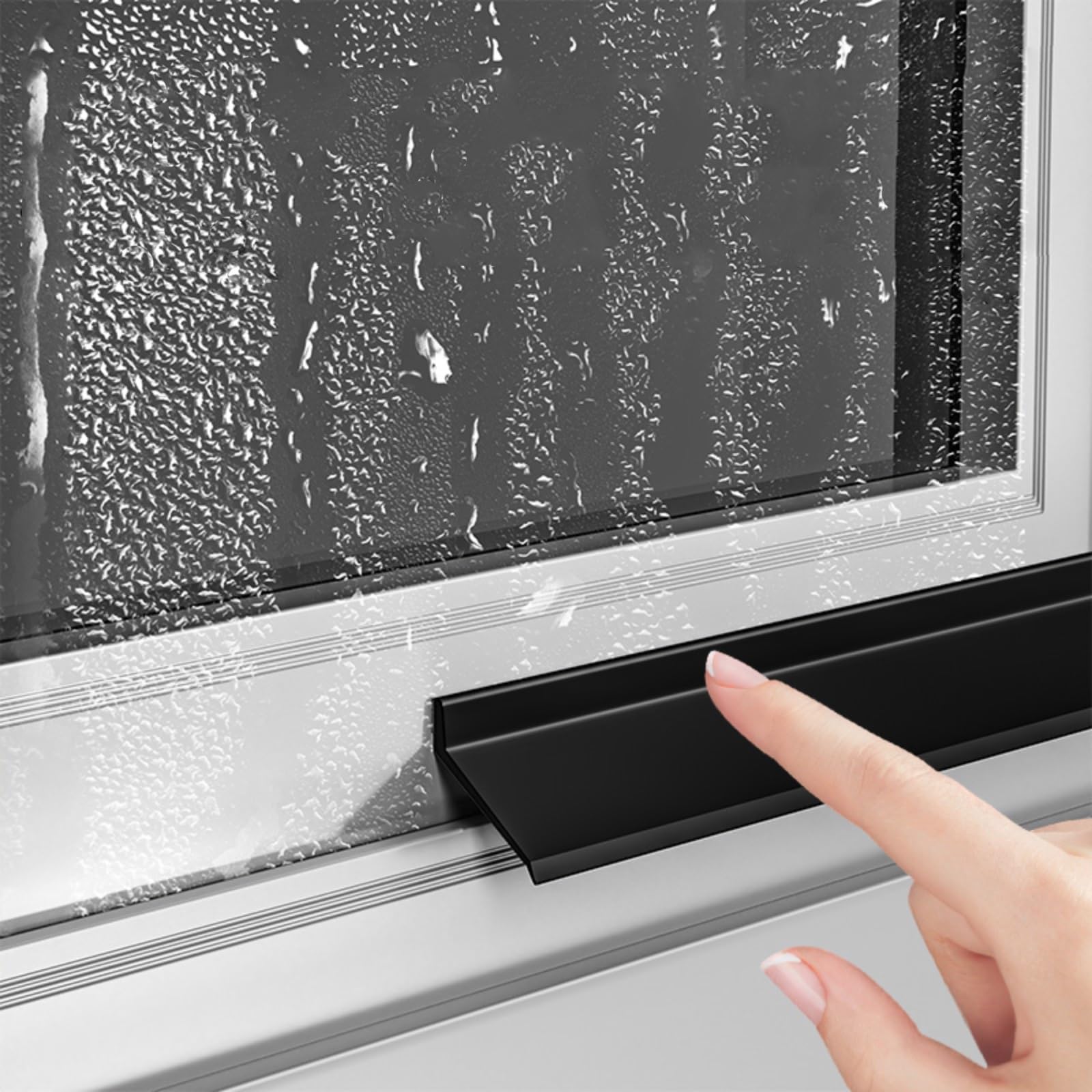 Genérico Barrera antigoteo de Goma para Ventanas y Puertas Que Evita el reflujo de Agua. Tira autoadhesiva para Puertas y Ventanas. Cinta de Sellado de Goma Impermeable con Borde antigoteo Que Evita