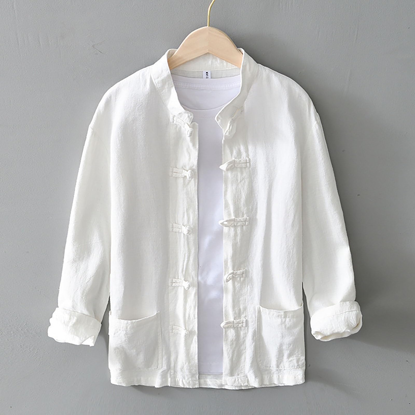 Chemise traditionnelle Tang pour homme – Uniforme de Kung Fu à manches longues, boutons de grenouille chinoise, tissu léger, veste élégante pour l'été et les occasions culturelles
