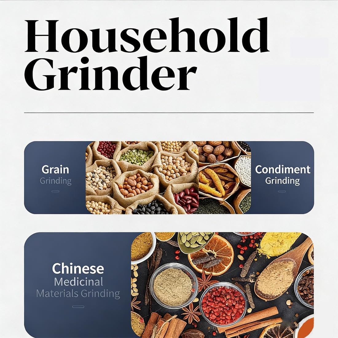 Electric Spice Grinder Fine Powder, Household Superfine Grinder, Small Nut Grinder with Stainless Steel Blades, One-Touch Mill for Home Use, Herbs, Seeds, Grains, Coffee Beans, Nuts (2PCS)