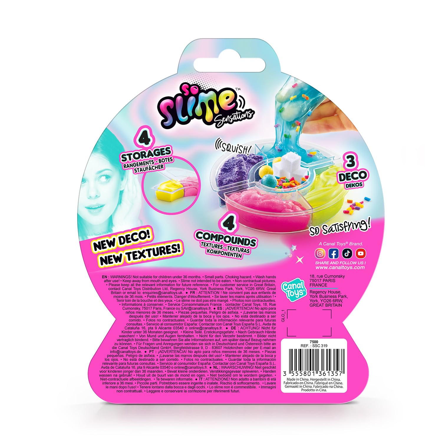 Canal Toys - Szalone mini koło ASMR Mix satysfakcjonujące tekstury Slime Compounds - Kreatywny wypoczynek dla dzieci - od 6 lat - SSC 319