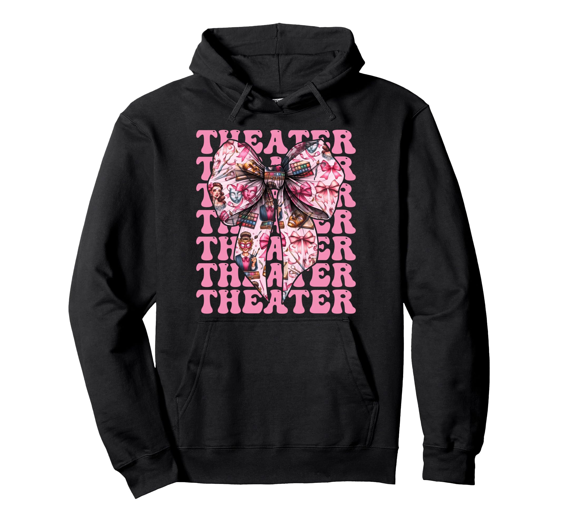 Theater Mask Drama Actor Actress Theater Girl Mom Coquette Pullover Hoodie