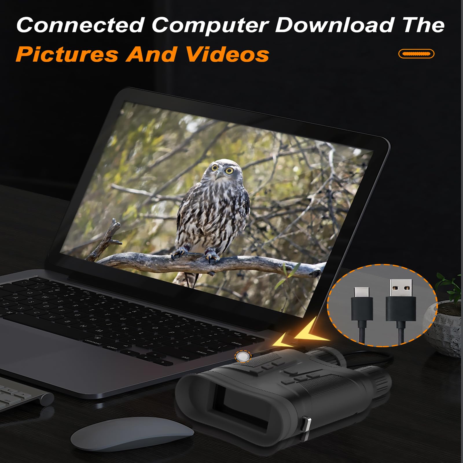 HAILM Rechargeable Infrarouge Numérique Vision Nocturne Lunettes avec Prendre HD Photo & Vidéo dans l'obscurité Totale avec 3Inch LCD Grand Écran pour la Chasse, Camping, Voyage, Surveillance
