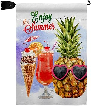Breeze Decor Summer Sweets Garden Flag Set Maillbox Holder Fun in The Sun Beach Pool Luau Tropical Party Season Outdoor Summertime Sunny House Banner Small Yard Gift Double-Sided, Made in USA