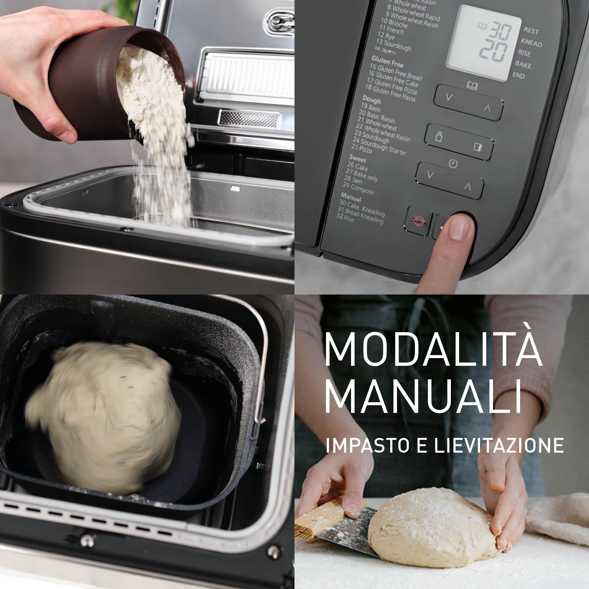 Panasonic SD-YR2540 Premium Grigio Macchina per il pane completamente automatica, design orizzontale e dispenser per lievito, 32 programmi automatici, due sensori di temperatura, tempo predefinito di