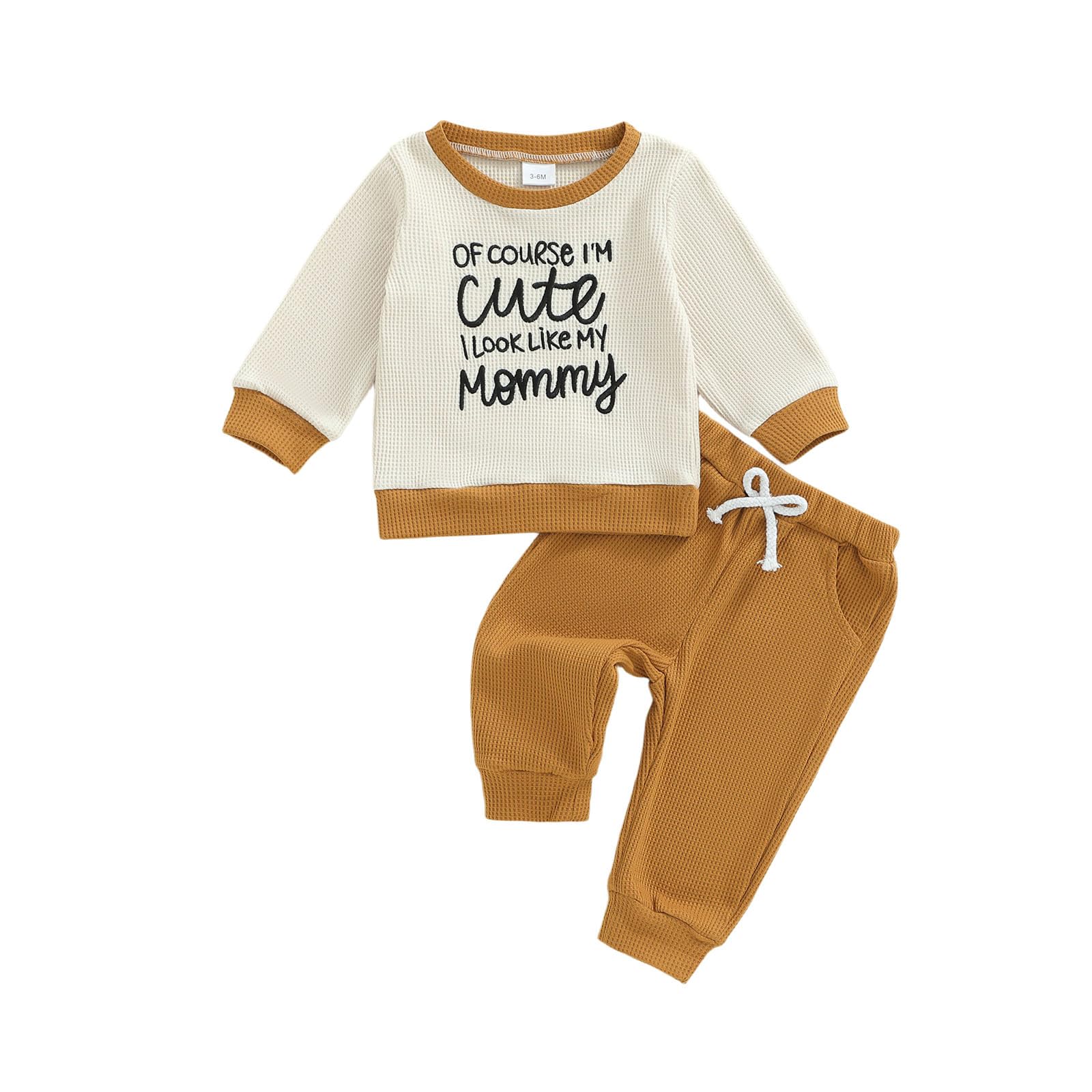 Toddler Baby Boy Fall Winter Outfits Letter Crewneck Sweatshirt Casual Pants 2Pcs Clothes Set