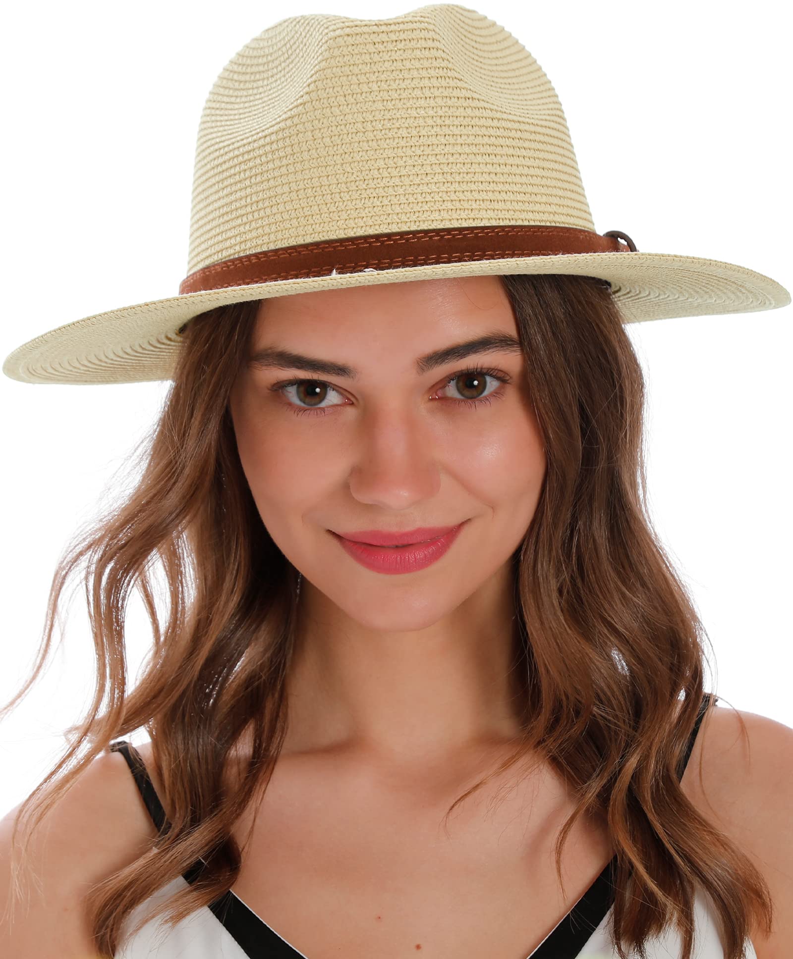 Simplicity Mens Women's Wide Brim Straw Panama Sun Hat