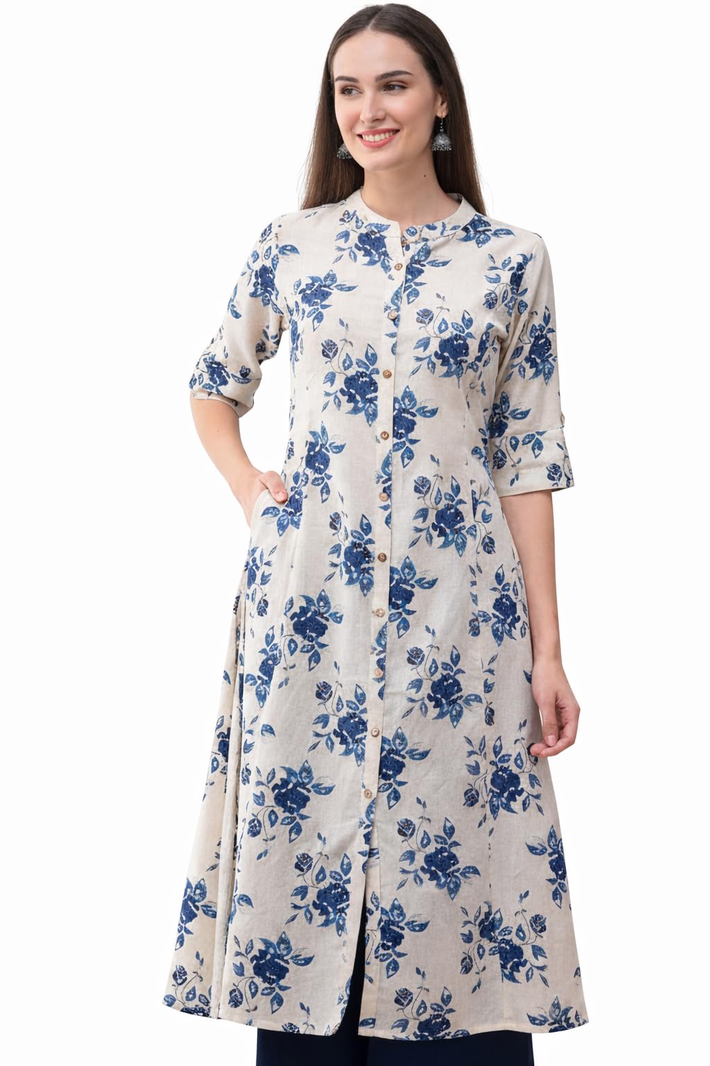 pistaa's Women's Cotton Relaxed Fit A Line Kurta-picture-42