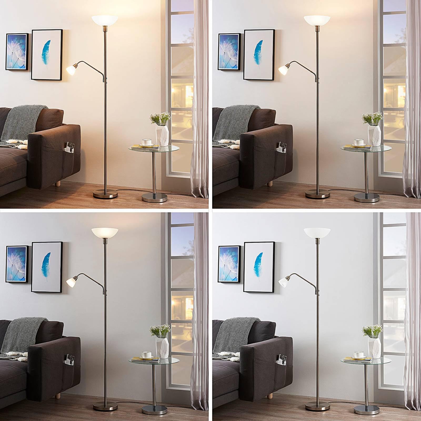 Lindby Lampada da terra (Moderno) colore Grigio, in Metallo ad es. Soggiorno & Sala pranzo lampada pavimento