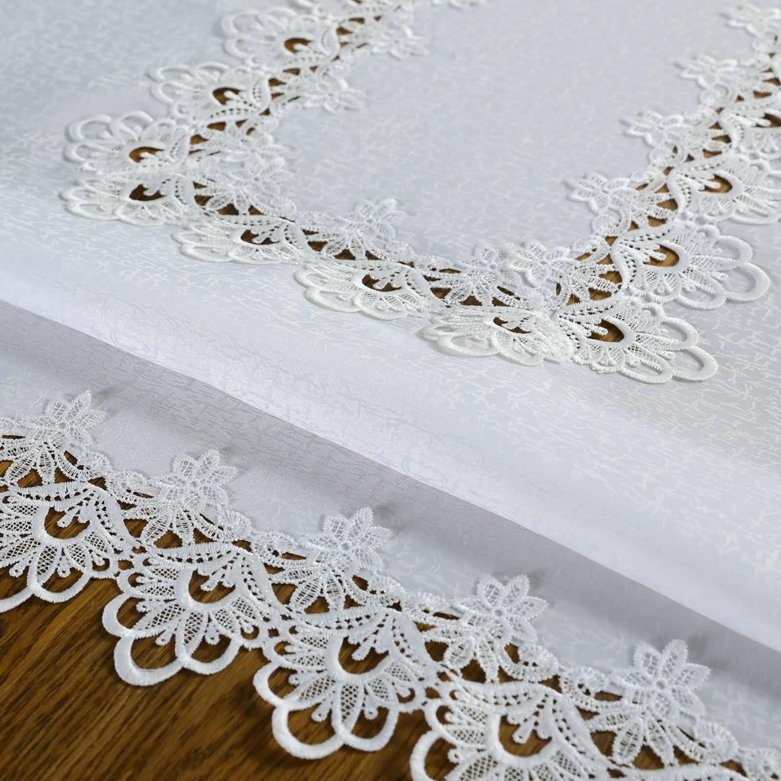Tovaglie Antimacchia Poliestere, Bianco, 110x110cm