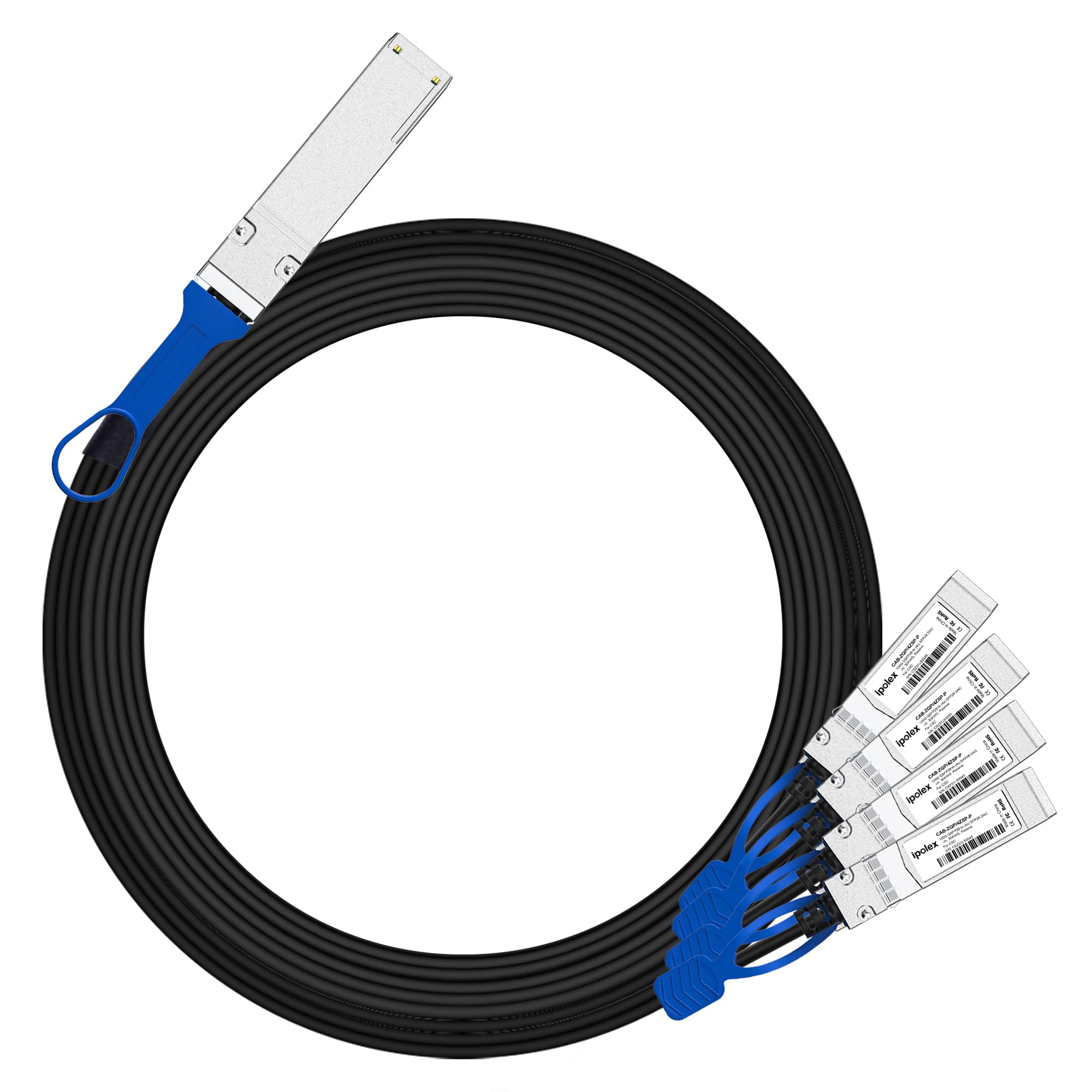 ipolex 100G QSFP28 to 4X 25G SFP28 Breakout DAC Cable, 100G QSFP28 Direct Attach Copper Twinax Cable for Cisco QSFP-4SFP25G-CU1M, 1-Meter(3.3ft)