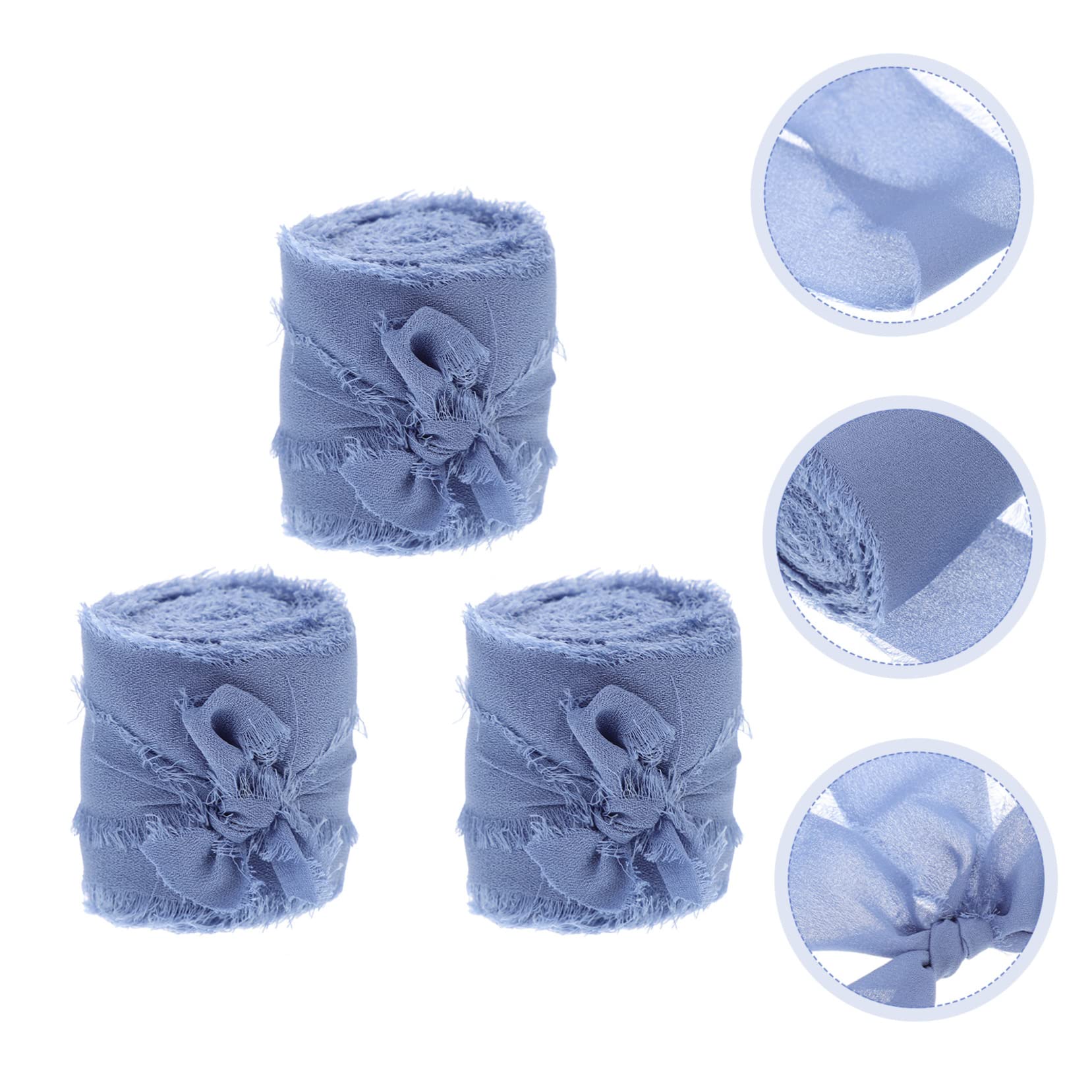 Ciieeo 5 Sets Chiffon-hochzeitsbänder Mit Fransen Für Blumensträuße Zum Basteln Von Geschenkverpackungen 3 Stück * 5