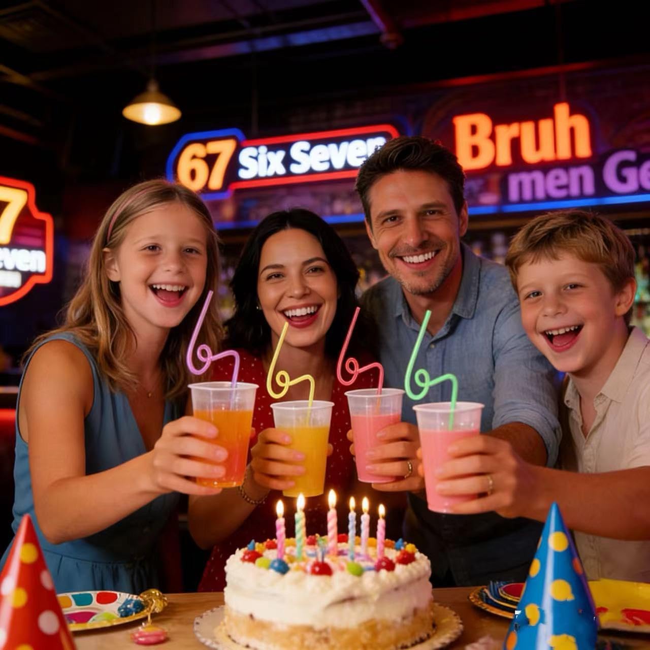 6-7 Meme Party Supplies Straws - 67 Popular Saying Crazy Silly Straws - Funny Six Seven Internet Meme Reusable Drinking Straw for 6 7 Meme Gen Theme Birthday Party Decorations Favors - Image 8