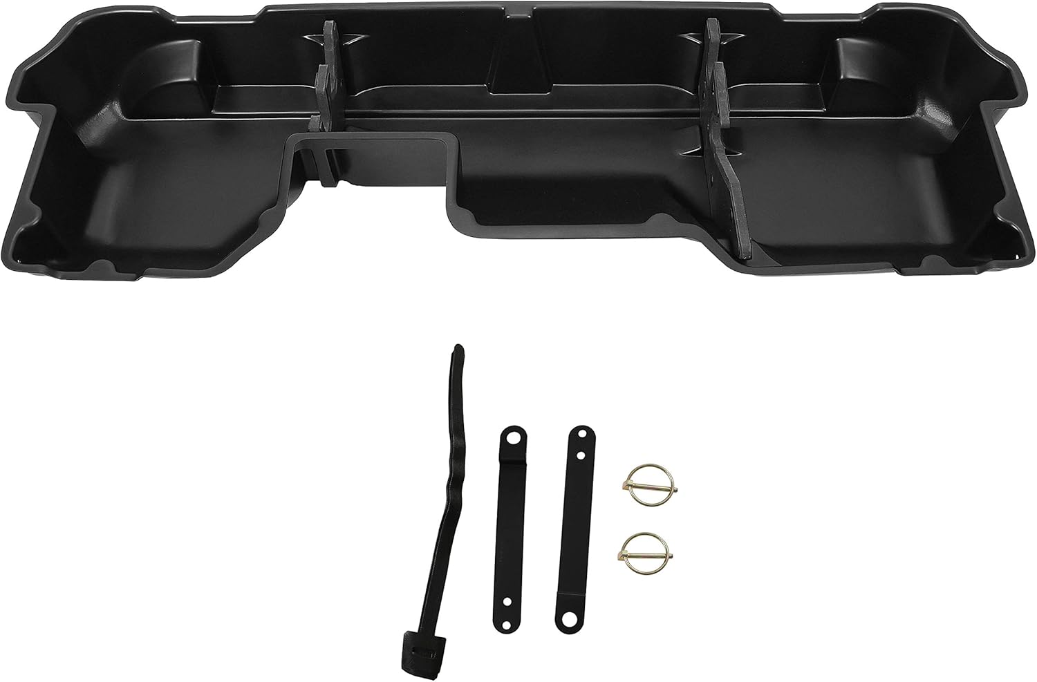 Kojem Under Seat Storage Box Compatible with 2019-2025 Dodge Ram 1500 Crew Cabs (New Body Style) Truck Organizer Back Underseat Container System- Black