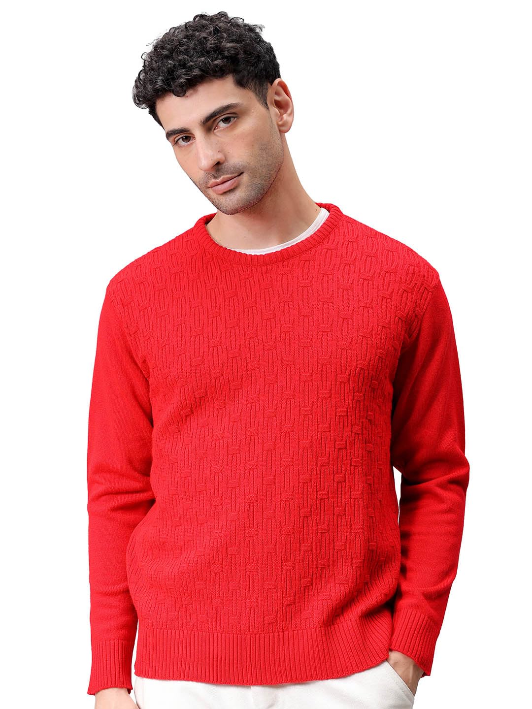 Men Relaxed Fit Solid High Neck Sweater-image-37