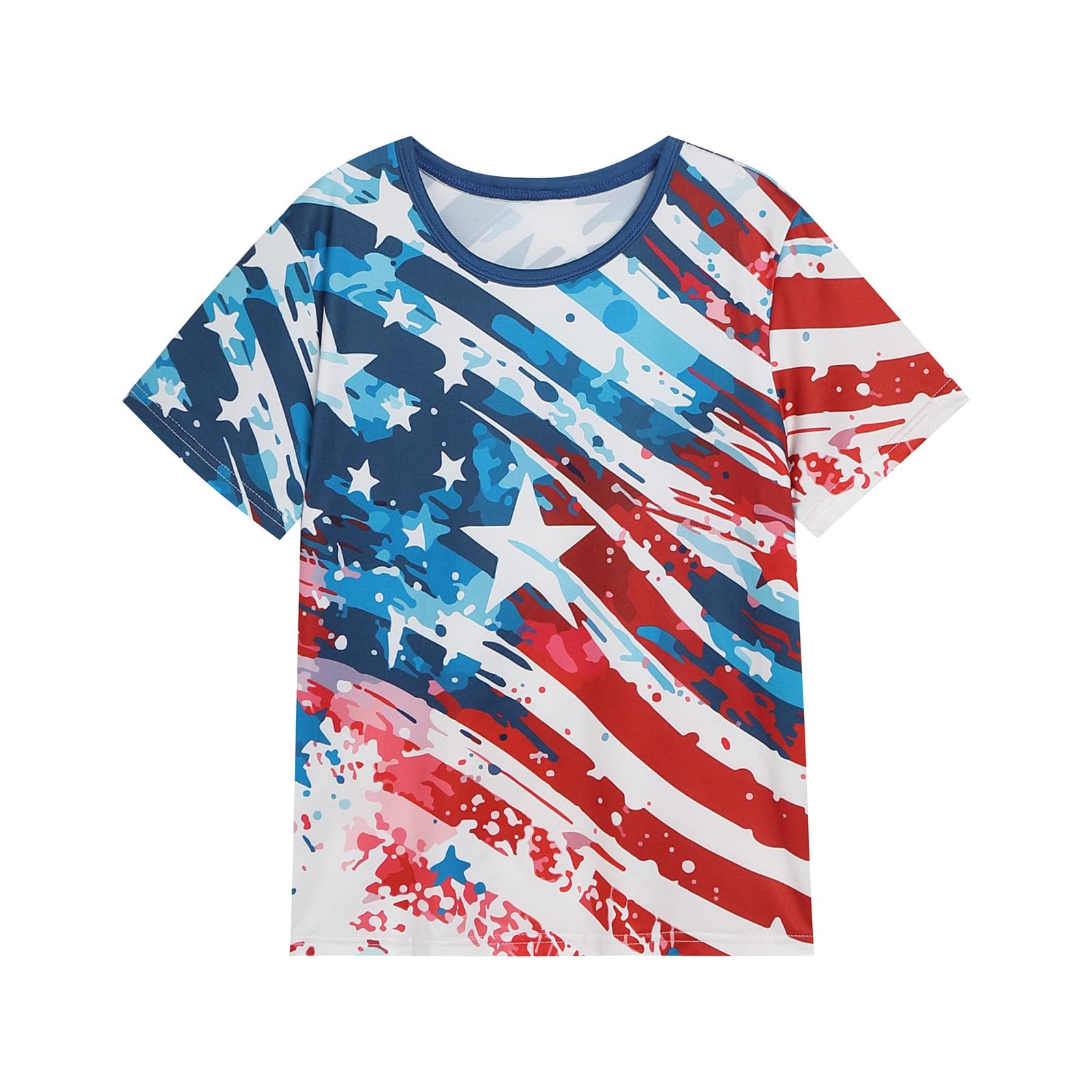 Boys Girls 3D Graphic 4th of July Shirts Funny American Flag Tshirts Kids Short Sleeve Tees 5-12 Years