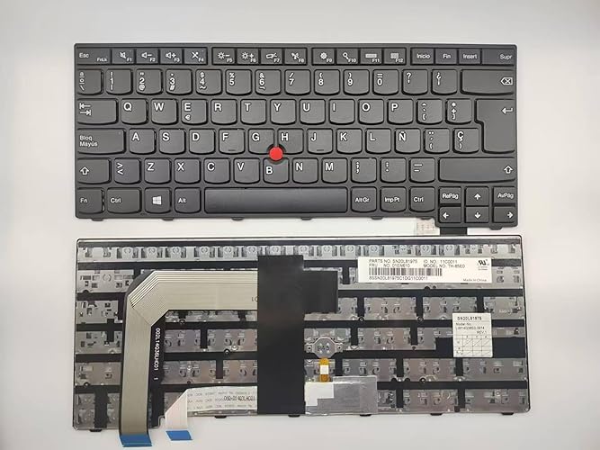 Laptop Replacement Latin Spanish Layout Keyboard for Lenovo ThinkPad T460s T470s (Not Fit T460 T460p T470 T470p) Series Laptop (with Frame Pointer/Without Backlight)