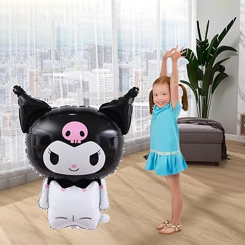Miniatura 7 de Bonita muñeca de globo de anime de dibujos animados, globo de aluminio grande para fiesta de cumpleaños, suministros de decoración de fiesta