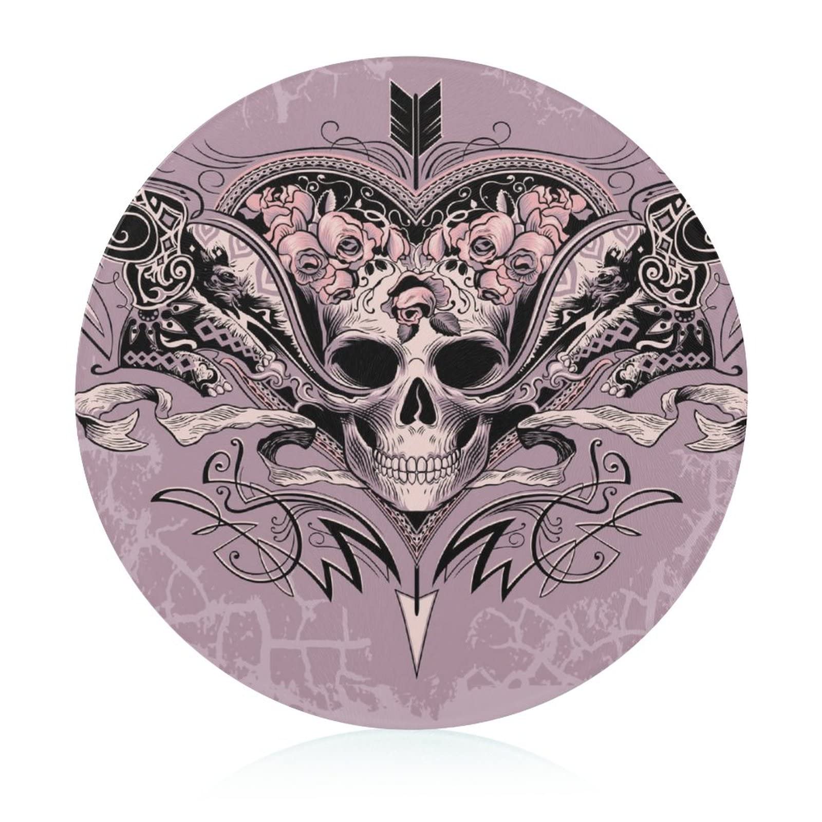 Planche en verre crâne rose pour sublimer vos apéritifs et décors de cuisine