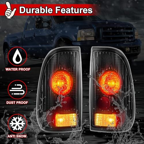 Miniatura 9 de Nixon Offroad Luces traseras para Ford F-150 F-250 F-350 1997 1998 1999 2000 2001 2002 2003, luces traseras halógenas de repuesto para automóvil, 1