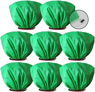 8 Pcs Plant Covers Frost Protection 39.3" x 19.6" Winter Shrub Protection Bags Reusable Plants Jacket Wraps with Drawstring Frost Blanket for Winter Outdoor Garden Rose Flower Bush Plants