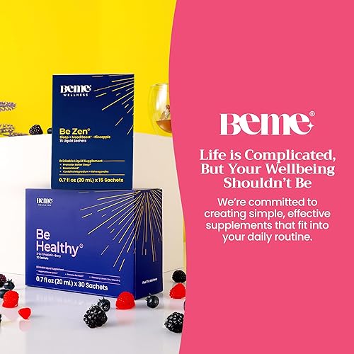 Miniatura 6 de BeMe BeHealthy & BeZen Bundle - Probióticos líquidos y suplementos de glicinato de magnesio L-teanina