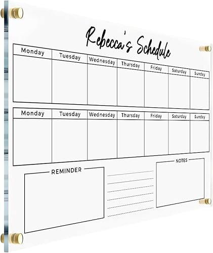 Custom Weekly Family Calendar with Side Headers - Personalized Calendar 2025, Dry Erase Calendar, Monthly and Weekly Calendar, Transparent Calendar