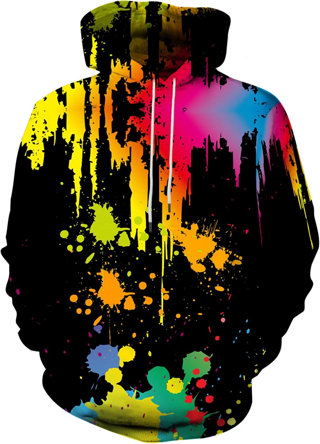 Linnhoy Unisex 3D Printed Hooded Sweatshirt Casual Pullover Hoodie with Big Pockets