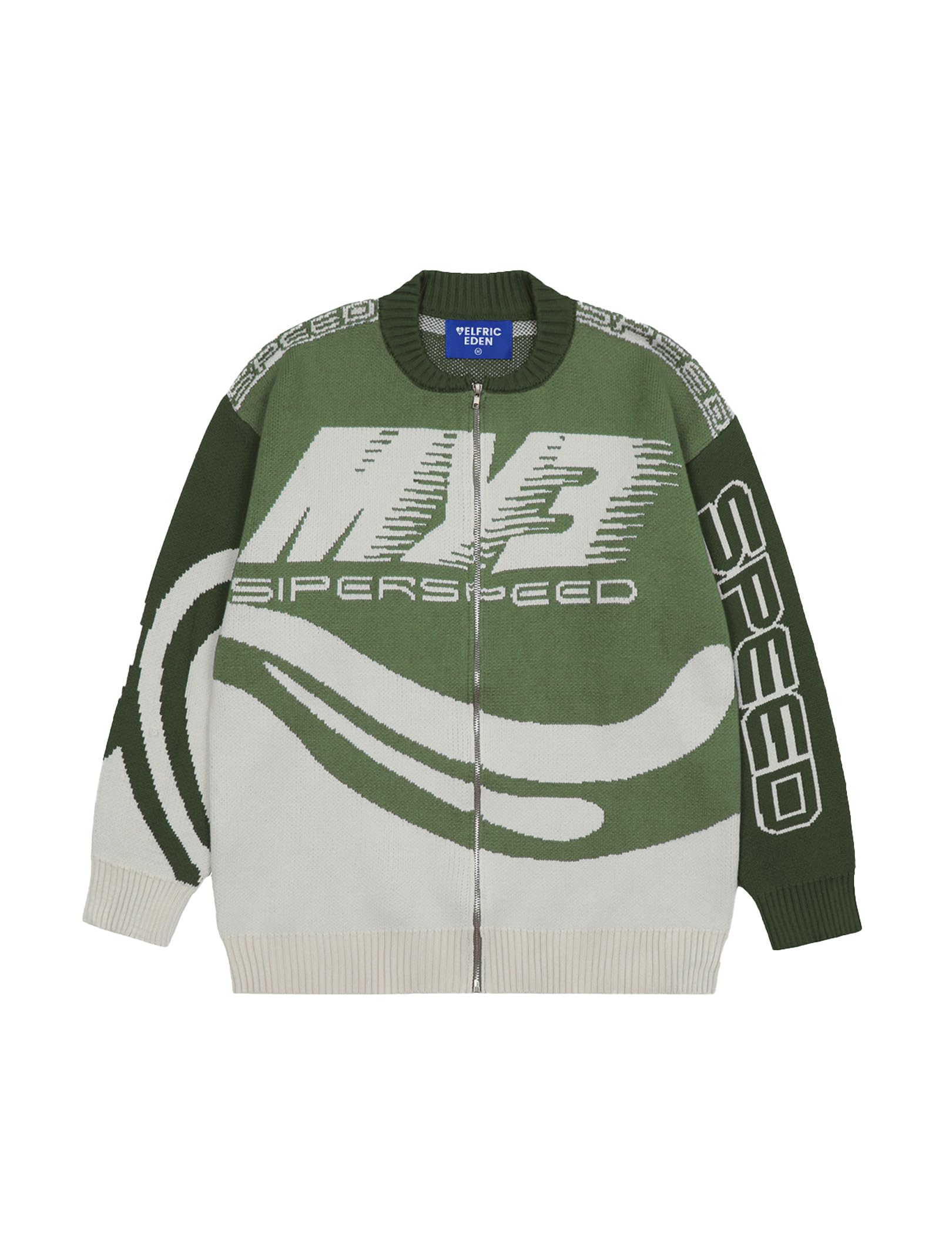 Aelfric Eden Strickjacke Damen mit Reißverschluss Oversized Cardigan Langarm Strickpullover Jacken Lässig Gestrickt Sweatshirt Aufdruck