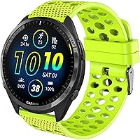 Vista 9 de Lamshaw Compatible con Garmin Forerunner 965 Bandas, correa deportiva de repuesto de silicona con hebilla de metal compatible con Garmin Forerunner