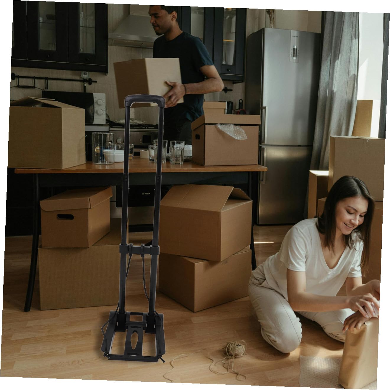 Carrito Plegable para Equipaje Portátil Ruedas, Resistente y Liviano de Hierro y Abs, Adecuado para Viajes y Uso Diario