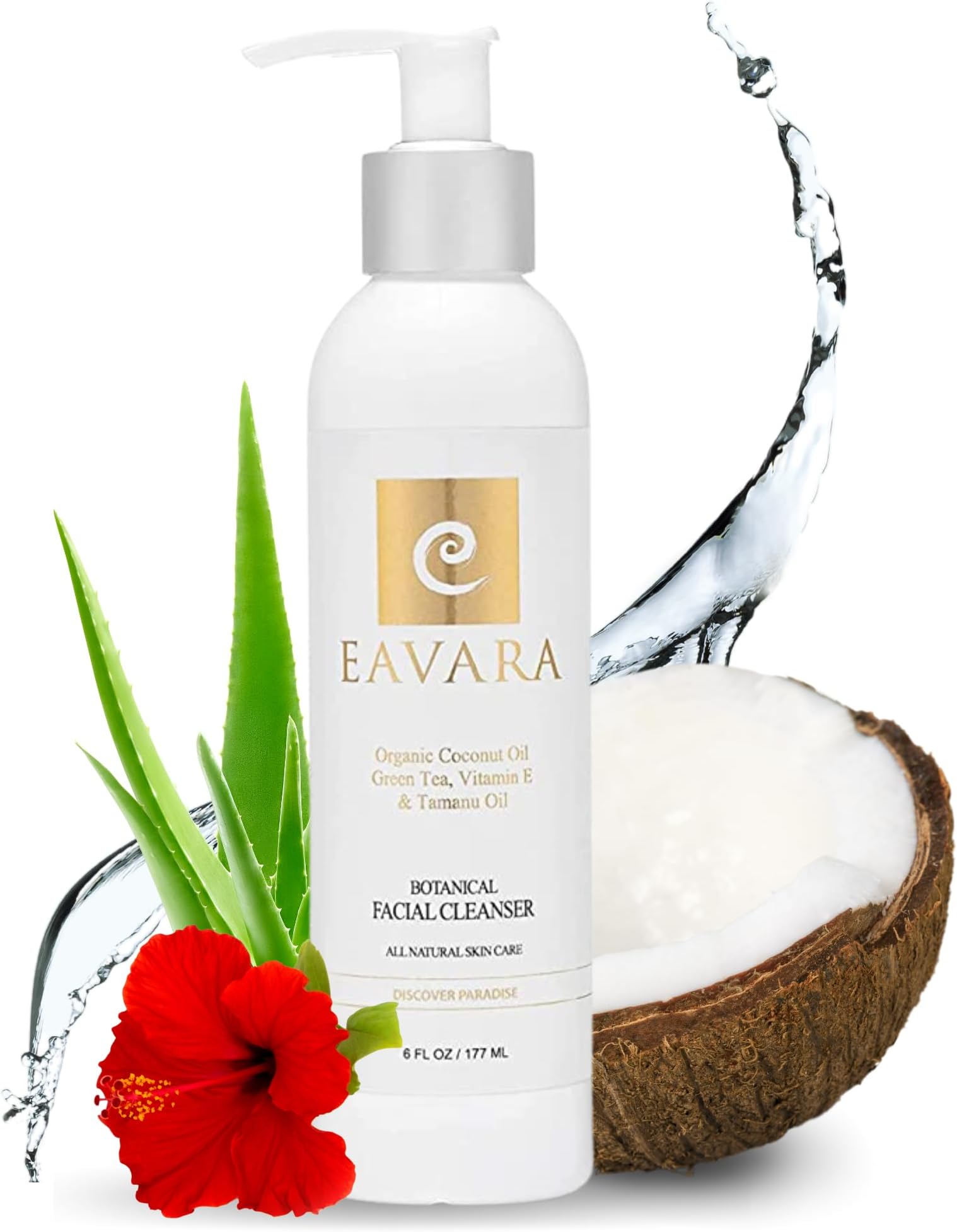 Organic Face Wash - Anti-Aging, Hydrating, Gentle Daily Cleanser for Women and Men with Coconut Oil, Aloe Vera, Activated Charcoal, and Vitamin C and E