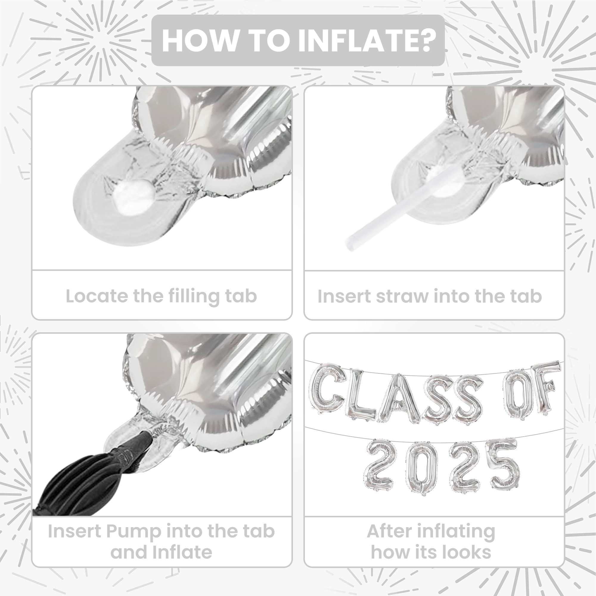 Cledeco Decoraciones De Graduación De Clase De 2025, Juego Temático Negro Y Dorado Con Bandera, Kit De Globos, Número De Aluminio 2025 Para Suministros De Fiesta De Graduación