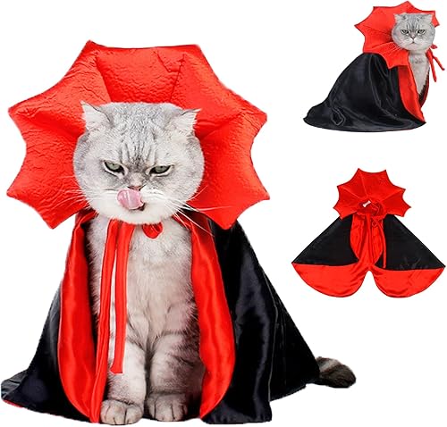 Disfraces de Halloween para mascotas, capa de vampiro, ropa de bruja para perros pequeños y medianos, gatos, cachorros, divertido vestido de cosplay