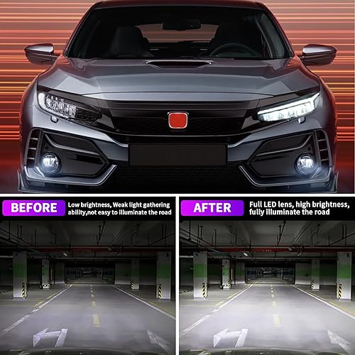 Miniatura 4 de Archaic Faros delanteros para Honda Civic 2016-2022 de 10 generación, lámpara de cabeza LED con señal de giro secuencial para Civic