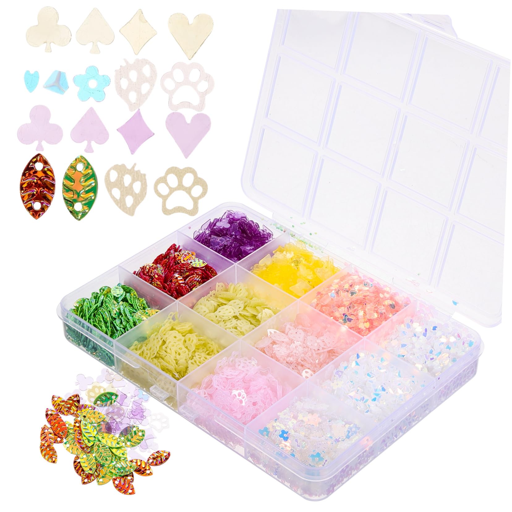 FRCOLOR Nail Glitters Sequin Bead Decoration Multi-color Glitter Beads for Diy