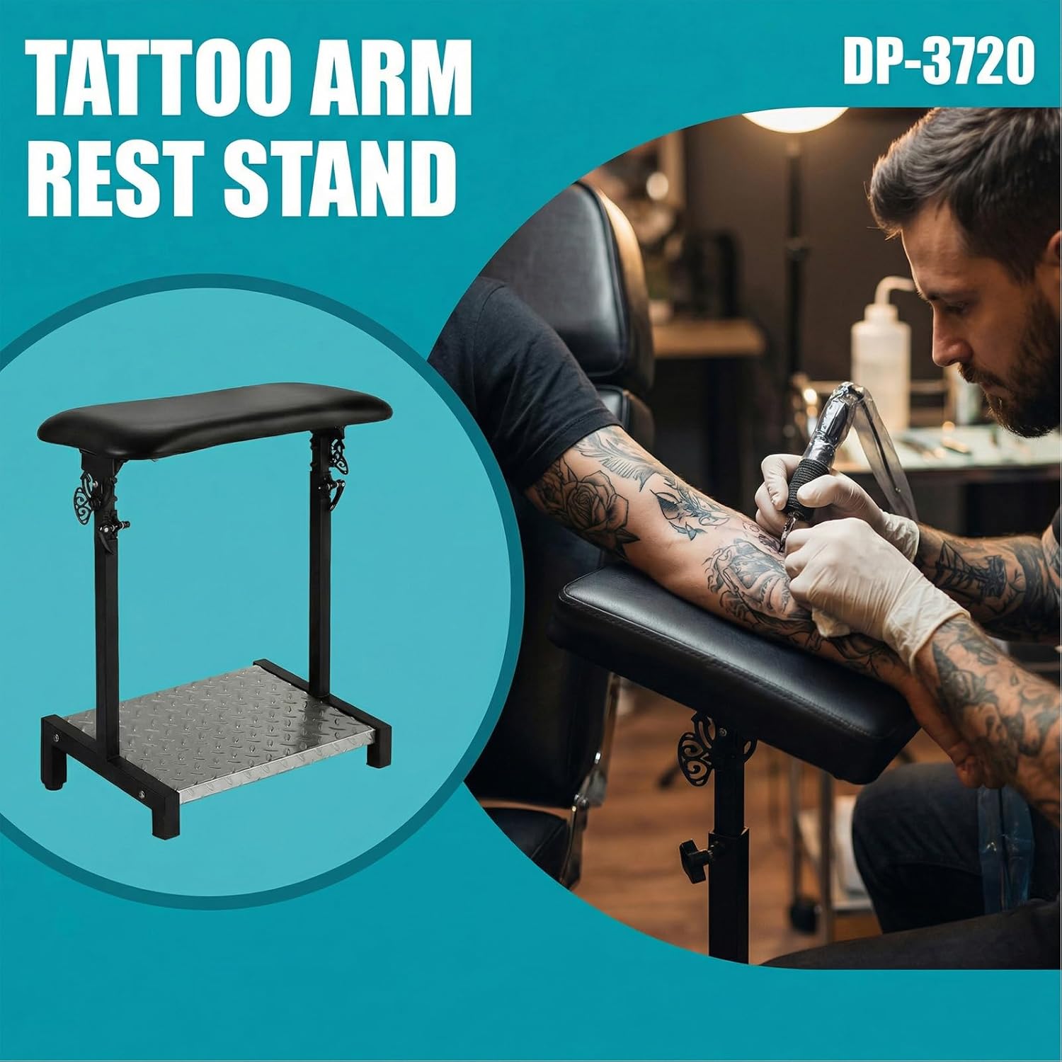 TATARTIST Tattoo Arm Rest Stand Portable Manicure Arm Rest Fully Adjustable Large Tattoo Armrest for Tattooing Nail Tech Heavy Duty Professional Tattoo Studio Equipment